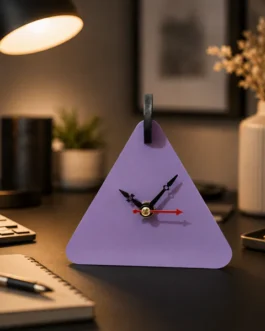 Modern Triangle Table Clock | Geometric Decorative Table Clock for Home, Office & Study Desk