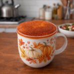 Orange Glitter Resin Cup Lid and Coaster Set for Mug Cover