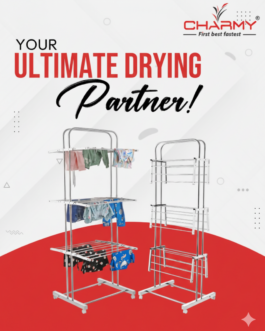 Foldable Cloth Drying Stand with Wheels
