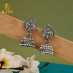 Oxidised Silver Jhumka Earrings Combo Set of 4 for Women & Girls - Image 2