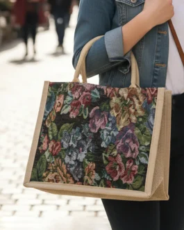 Multipurpose Floral Print Carry Hand Bag 1 Pc 29×33 Cm