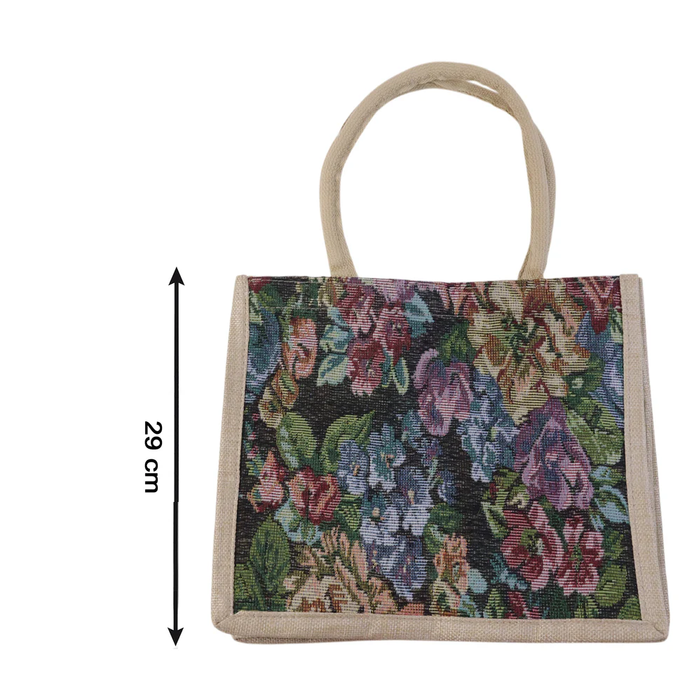 Multipurpose Floral Print Carry Hand Bag 1 Pc 29x33 Cm - Image 4