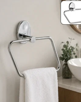 Wall Mounted Square Towel Ring Holder Bathroom Napkin Hanger