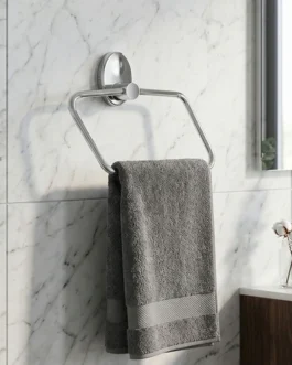 Wall Mounted Square Towel Ring Holder Bathroom Napkin Hanger