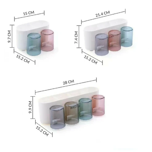 Self adhesive Toothbrush Holder 2 cup set - Image 3
