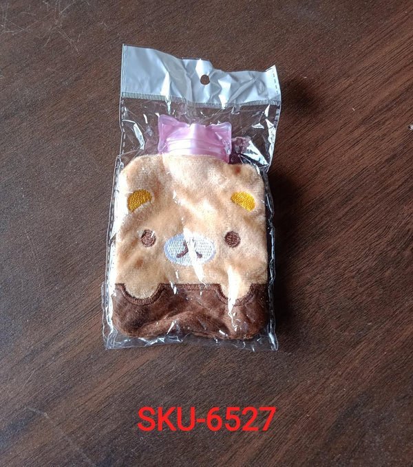 Brown Panda Print Small Hot Water Bag with Cover for Pain - Image 2