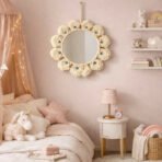 Macrame Wall Mirror Hanging Decorative Boho Round Mirror Decor - Image 2