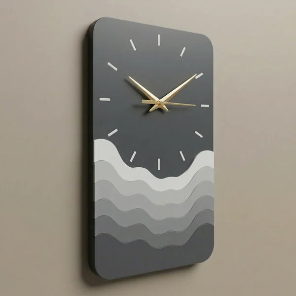 Modern Minimalist Wave Wall Clock | Silent Decorative Wall Clock for Living Room, Bedroom & Office - Image 3