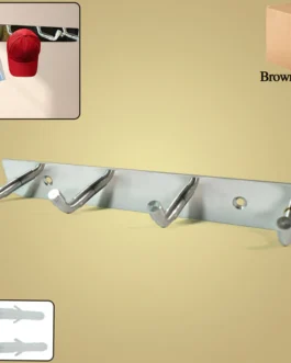 Stainless Steel Wall Mounted Coat 4 Hook Rack (20×3 / 1 Pc)