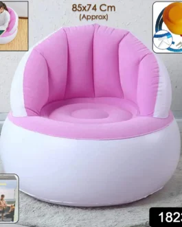 Kids inflatable sofa chair with backrest & Foot Air Pump (1 Set 85×74 Cm Approx)