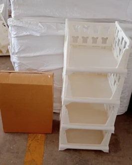 4-Layer Stackable Foldable Storage Organizer Cart Kitchen, Closet, Bedroom & Bathroom