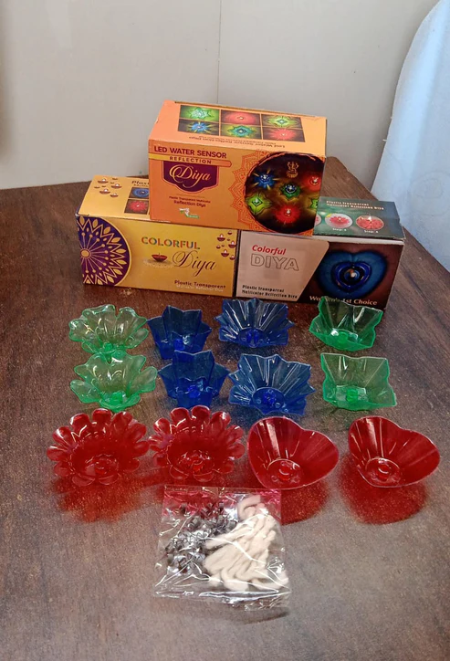 Magical Reflection Diya Set with 6 Attractive Design Cup Set Of 12 Pieces, Diwali - Image 5