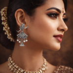 Elegant Oxidised Silver Doll Jhumka Earrings - Image 2