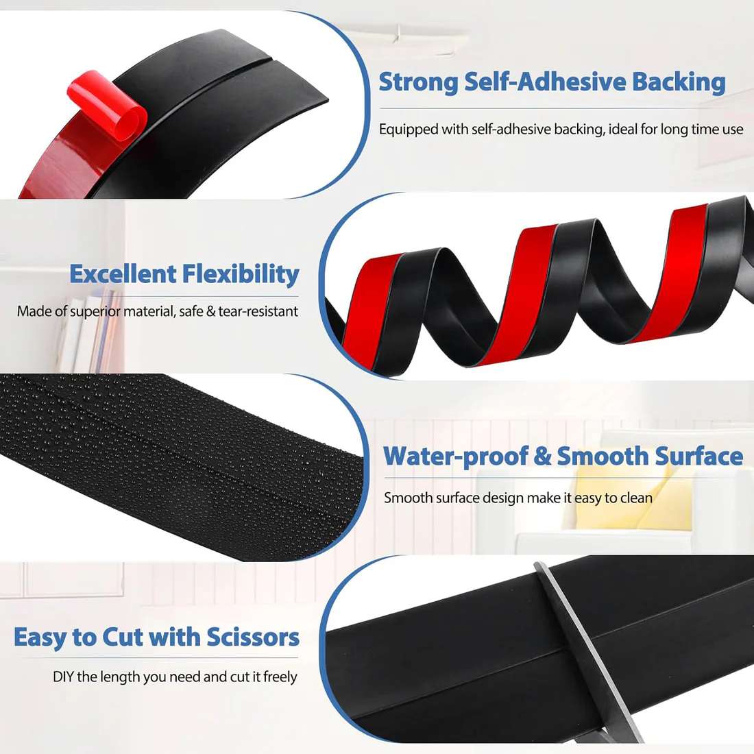 1 Meter Self-Adhesive Silicone Door Bottom Seal Strip (1 Mtr / 1 Pc) - Image 4