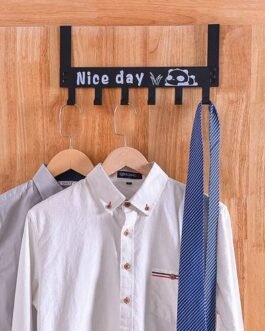 Heavy-Duty Carbon Steel Door Hook Hanger Rack (1 pc / 6 Hook / Black)