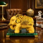 Golden Elephant Decorative Showpiece for Home Temple and Table Decor - Image 2
