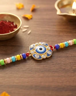 Evil Eye Floral Petal Designer Rakhi