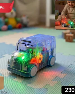 Kids Transparent Musical Light-Up School Bus Toy (1 Pc)