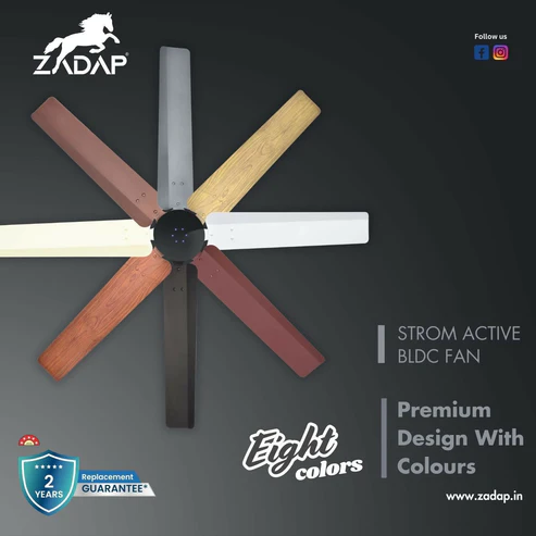 Zadap STROM 1200mm High Speed BLDC Ceiling Fan with Remote (Ivory) - Image 4