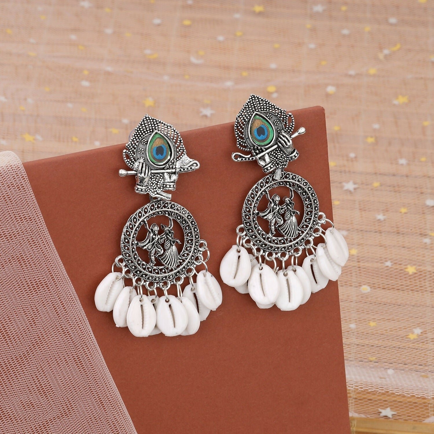 gUW1jY4lSv.jpg Oxidized Silver Look Tribal Statement Earrings - Image 1