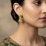 Fancy Gold Finish Jhumki Earrings | Ethnic Wear for Women - Image 2