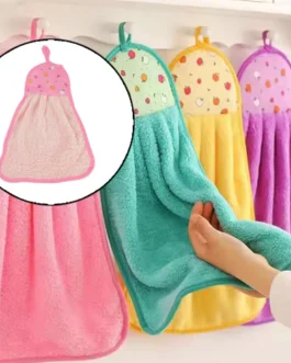 Soft Hanging Hand Towel with Self Adhesive Wall Hook Combo