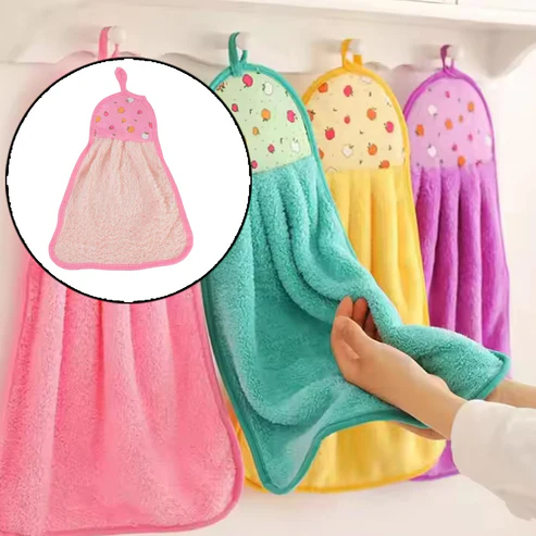 Soft Hanging Hand Towel with Self Adhesive Wall Hook Combo - Image 2