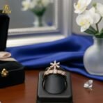 Premium Gold Plated Crown & Floral Crystal Ring for Women - Image 2
