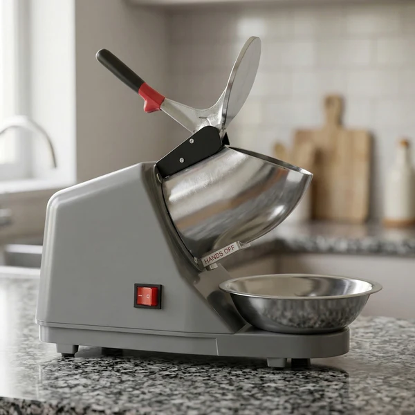 Electric Ice Crushing Machine with Stainless Steel Bowl 1 Set - Image 3