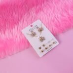 Premium Gold Plated Leaf Pearl Drop Earrings for Women & Girls (Combo set of 6) - Image 2