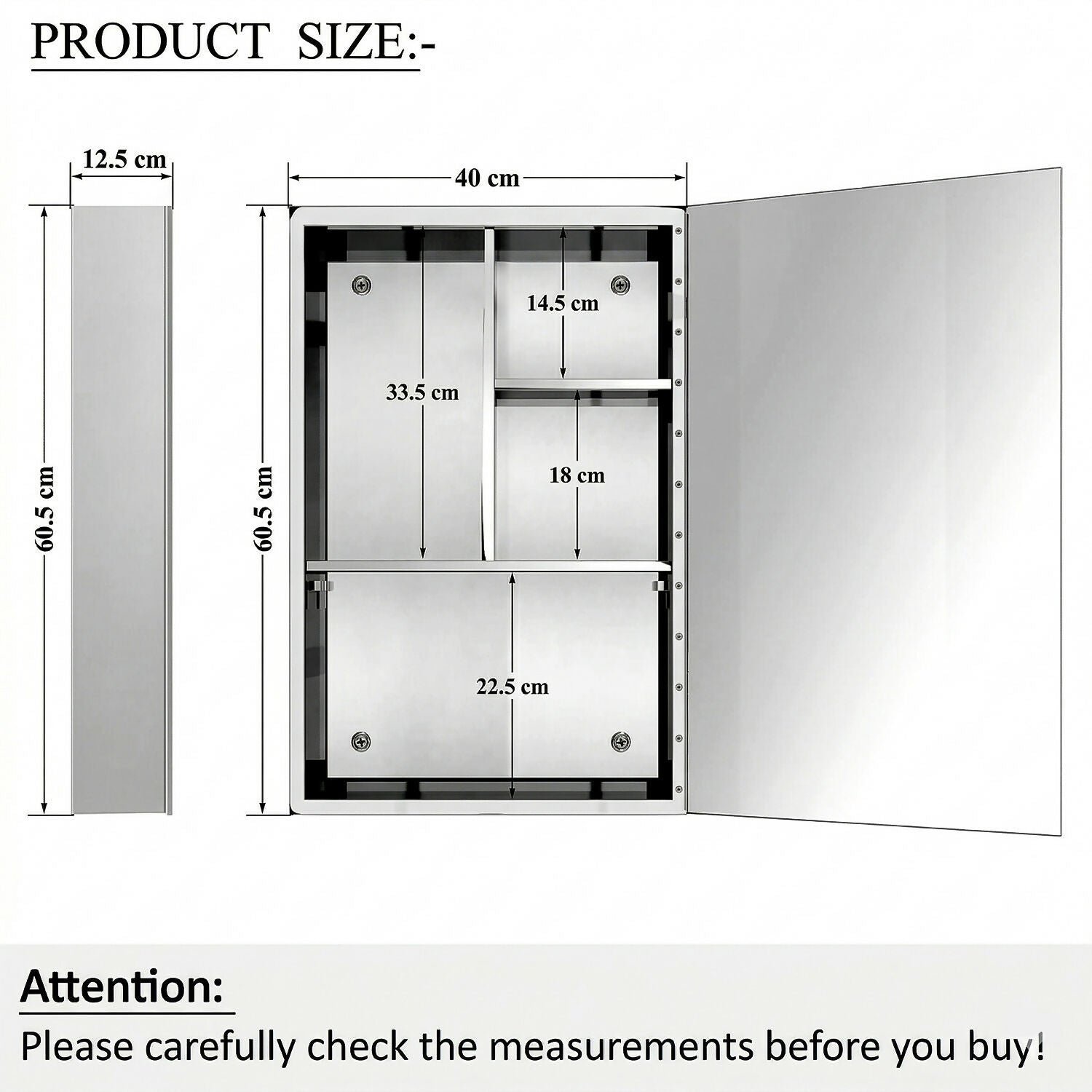 Wall Mounted Mirror Cabinet with Storage, HD Mirror Door Bathroom Organizer with Multi Shelf Storage & Modern Design - Image 4