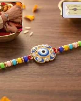 Evil Eye Floral Petal Designer Rakhi