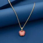 Cute Butterfly-Shaped Gold Pendant Necklace with Color Stones - Image 2