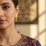 Nice 3 Line Golden Earrings for Women & Girls – Traditional Fancy Jewellery Gift - Image 2