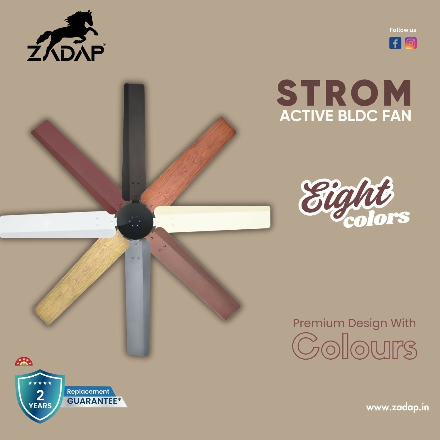 Zadap STROM 900mm High Speed BLDC Ceiling Fan with Remote(Red Copper) - Image 3