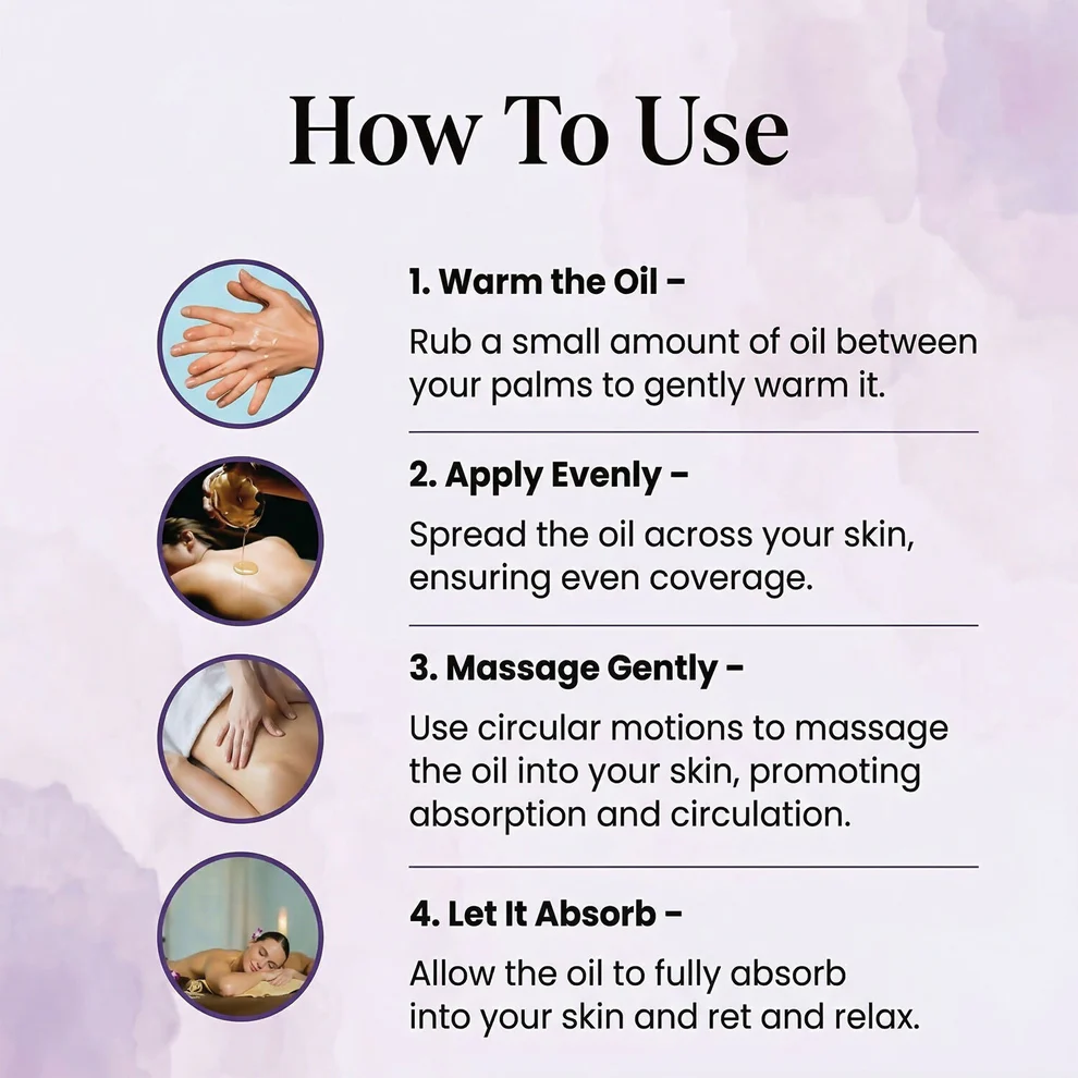 Cupid Revitalizing Massage Oil with Lavender & Loban Relaxing Body Care Oil (100 Ml) - Image 3