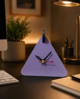 Modern Triangle Table Clock | Geometric Decorative Table Clock for Home, Office & Study Desk