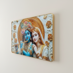 Luxury Radha Krishna Divine Gold Finish Wall Art Frame Home Decor - Image 2
