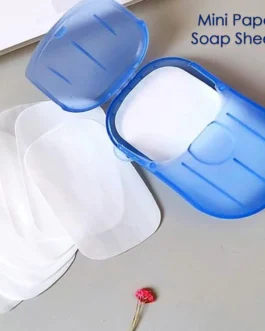 Travel Paper Soap Sheet with Mini Box (20 Sheets in a Pack Approx / Mix Color)