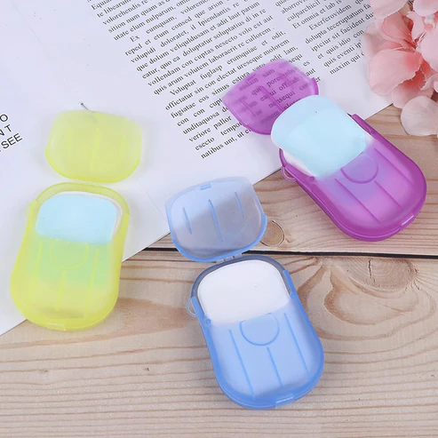 Travel Paper Soap Sheet with Mini Box (20 Sheets in a Pack Approx / Mix Color) - Image 5