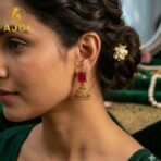 Royal Temple Gold Set of 5 Traditional Jhumka Earrings - Image 2
