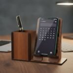 Wooden Desk Organizer with Phone & Tablet Stand - Image 2
