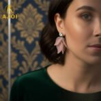 Floral Petal Drop Earrings With Stud Diamond for Women – Lightweight Statement Fashion Jewelry (Pack Of 6) - Image 2