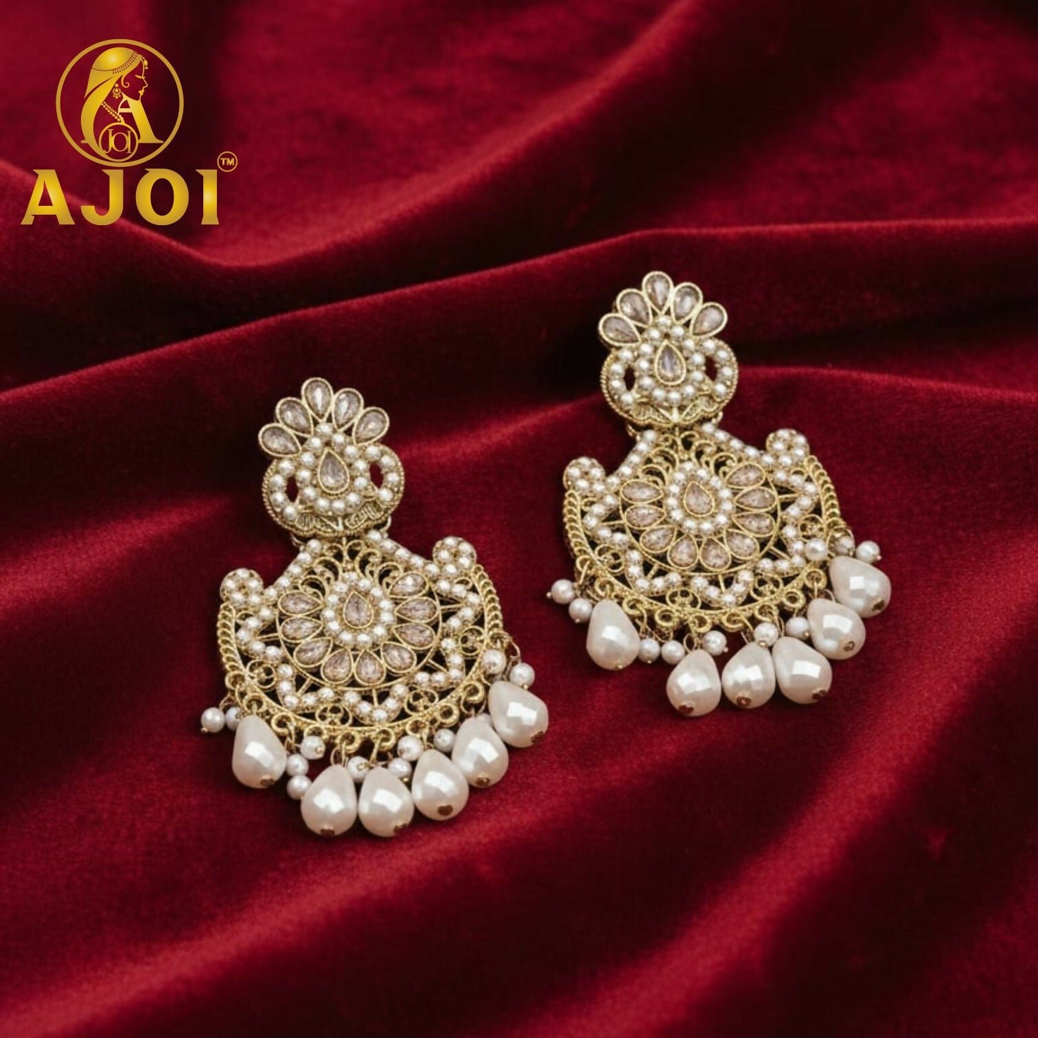 rZ2tRMoCBE.jpg Premium Royal Pearl Chandbali Earrings with Elegant Traditional Designer Finish - Image 1