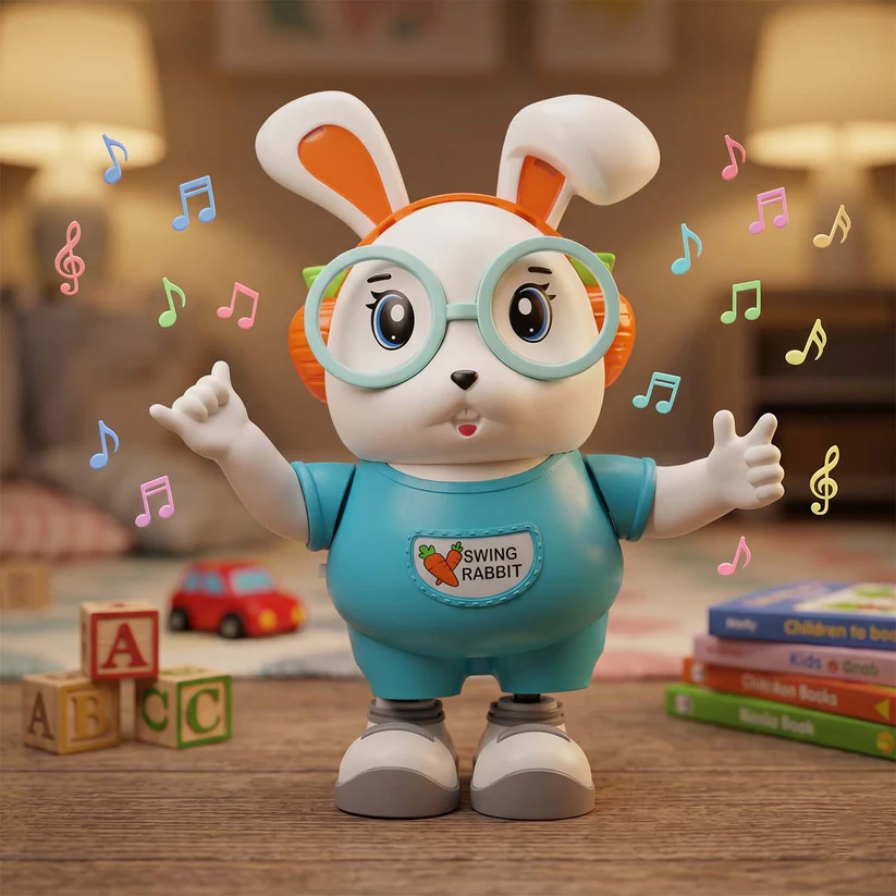Swing Rabbit Musical Dancing Toy with Light-Up Ears (1 Pc) - Image 5