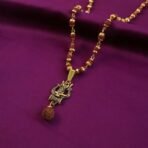 Trishul Shivling Pendant With Rudraksha Bead Necklace Combo - Image 2