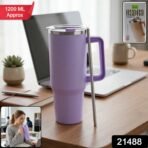 Konvex Large Capacity Insulated Tumbler Mug with Handle and Straw 1200 ML Approx - Image 2