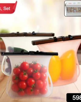 Silicone Food Storage Bags – Set of 3 Keepers for Fruits, Vegetables, Snacks