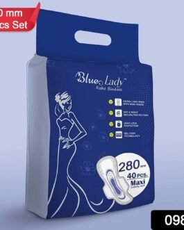 Beautiful Basics Blue Lady Long Pads With Wides Wings Sanitary Pads – 280 mm, 40-Pack