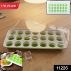 21 Grid Plastic Round Pop Ice Cube Tray with Lid (1 Pc) - Image 2